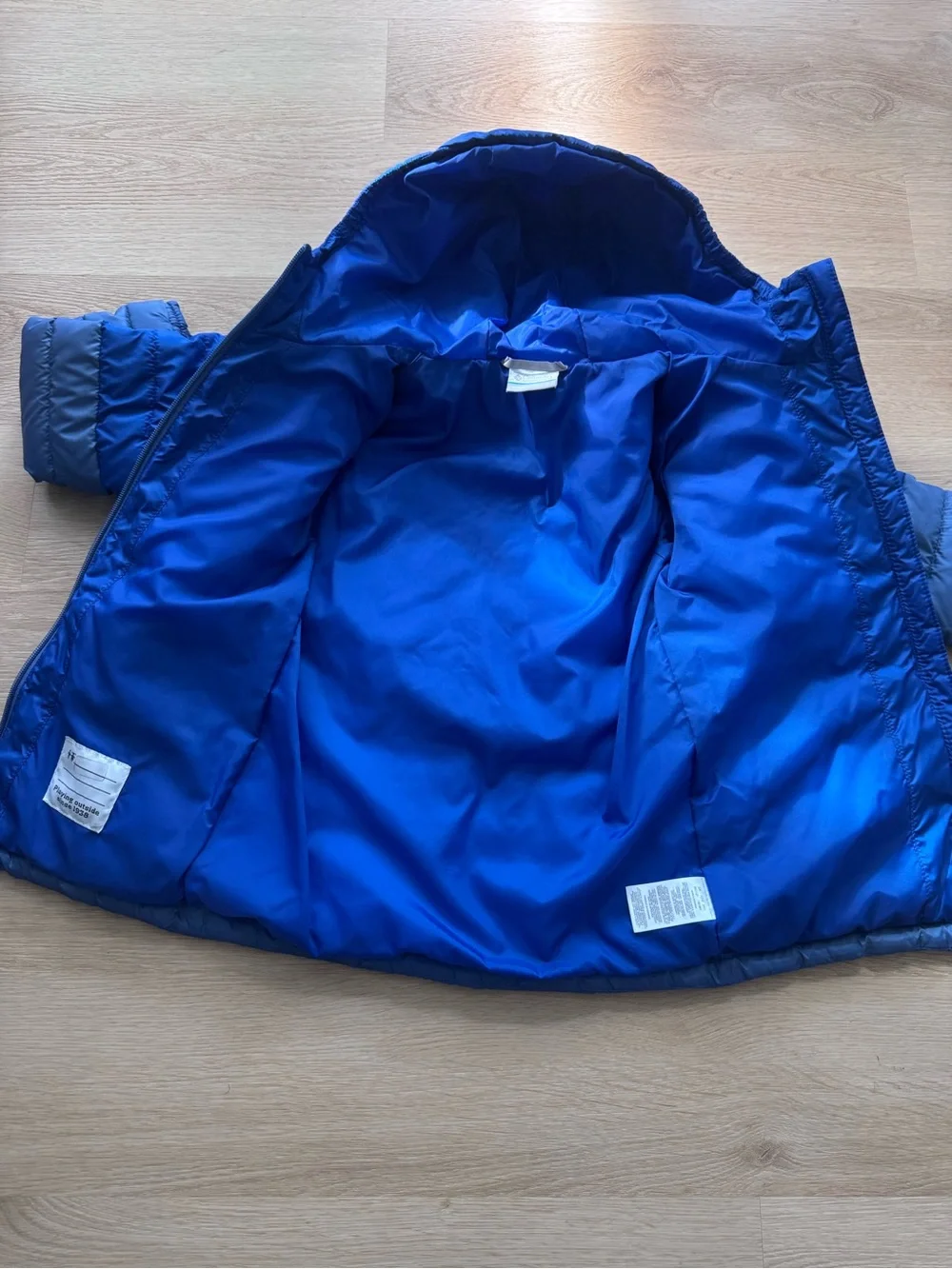Columbia Kids Two-Tone Blue Hooded Puffer Jacket - Size 7/8